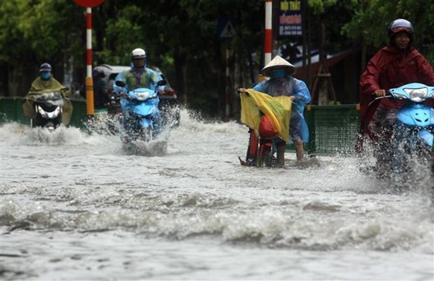Mưa lớn gây ngập tại tổ 19, phường Tiền Phong, thành phố Thái Bình