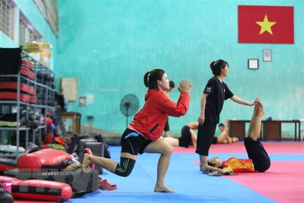  Các vận động viên Đội tuyển pencak silat quốc gia tập luyện tại Trung tâm Huấn luyện thể thao quốc gia Hà Nội