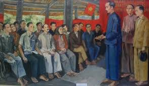 Quốc dân Đại hội Tân Trào. Tranh minh họa từ Cổng TTĐT Tuyên Quang