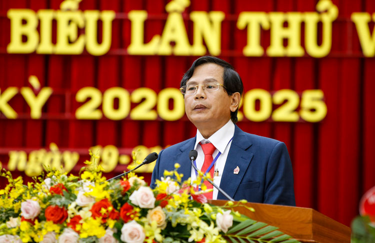 Bí thư Đảng ủy Khối các cơ quan tỉnh Lâm Đồng khóa VIII, nhiệm kỳ 2020 – 2025 phát biểu bế mạc đại hội