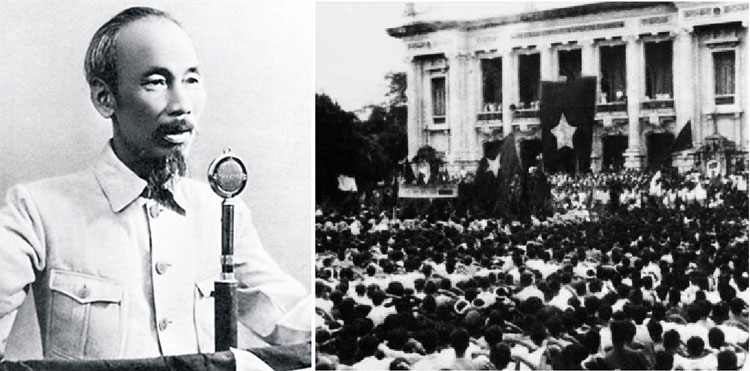 Bác Hồ đọc Tuyên ngôn Độc lập tại Quảng trường Ba Đình ngày 2/9/1945. Ảnh: Tư liệu