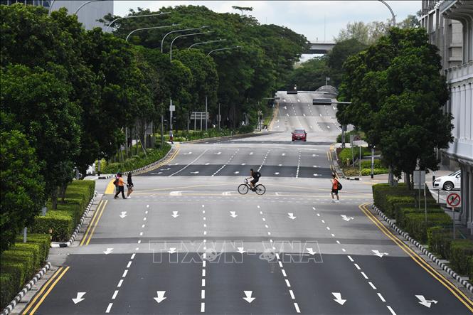 Một tuyến phố ở Singapore ngày 7/4/2020