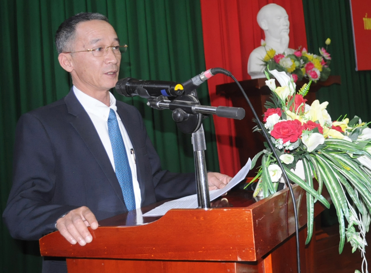Phó Bí thư Tỉnh ủy Lâm Đồng Trần Văn Hiệp phát biểu tại Hội nghị