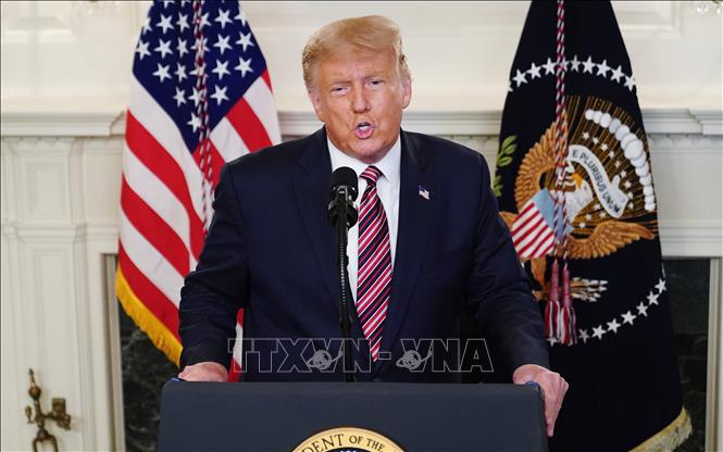 Tổng thống Mỹ Donald Trump tại cuộc họp báo ở Nhà Trắng, Washington, DC, ngày 9/9/2020