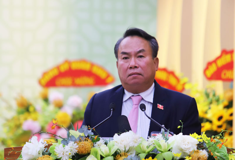 Đồng chí Dương Công Hiệp - Trưởng ban kiểm phiếu công bố kết quả bầu Ban Chấp hành Đảng bộ tỉnh khóa XI, nhiệm kỳ 2020 – 2025 