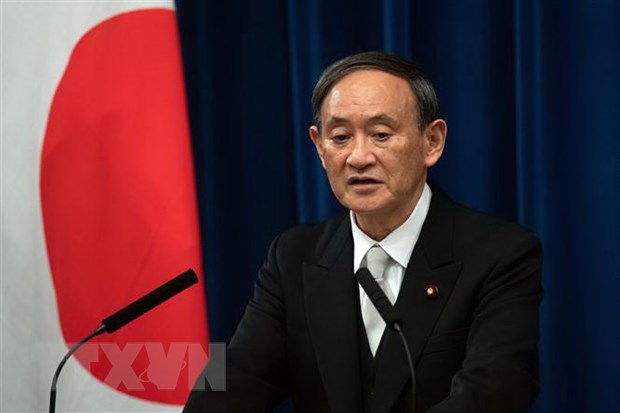 Thủ tướng Nhật Bản Yoshihide Suga phát biểu tại cuộc họp báo ở Tokyo
