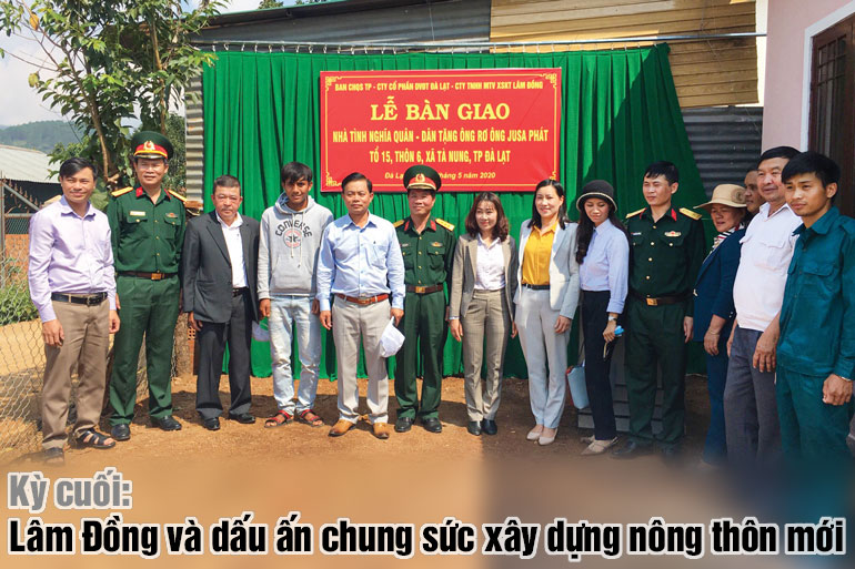 Ban CHQS TP Đà Lạt và Công ty CP Dịch vụ đô thị Đà Lạt, Công ty TNHH MTV Xổ số kiến thiết Lâm Đồng tổ chức lễ bàn giao nhà nghĩa tình quân dân cho hộ có hoàn cảnh khó khăn tại Tà Nung, TP Đà Lạt
