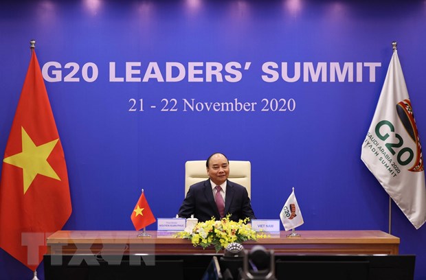 Thủ tướng Nguyễn Xuân Phúc dự phiên thảo luận Hội nghị thượng đỉnh nhóm các nền kinh tế phát triển và mới nổi hàng đầu thế giới (G20) ngày 22/11.