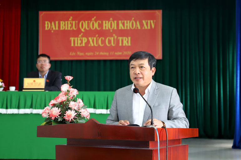 Trưởng Đoàn Đại biểu Quốc hội đơn vị tỉnh Lâm Đồng Đoàn Văn Việt tiếp thu, giải trình các ý kiến, kiến nghị của cử tri