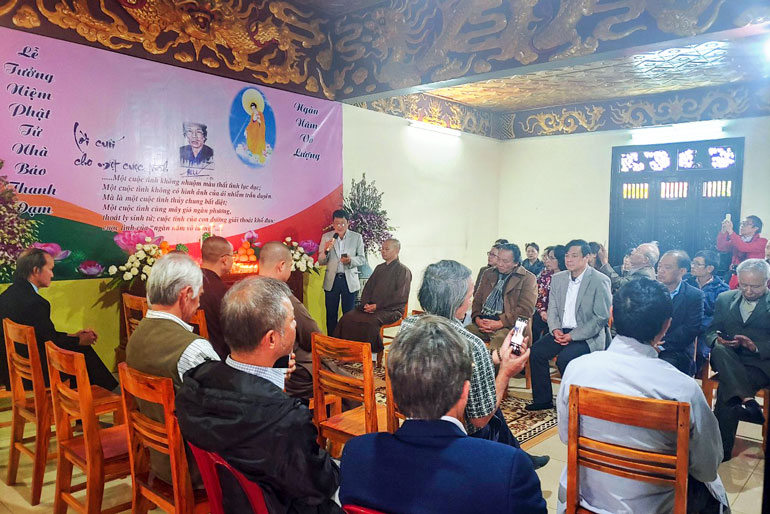 lễ tưởng niệm nhà văn, nhà báo Nguyễn Thanh Đạm do Giáo hội Phật giáo tỉnh Lâm Đồng tổ chức nhân 49 ngày mất của ông