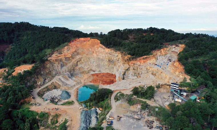 Mỏ đá Cam Ly, khu vực cấp phép cho Công ty CP VLXD Lâm Đồng khai thác khoáng sản