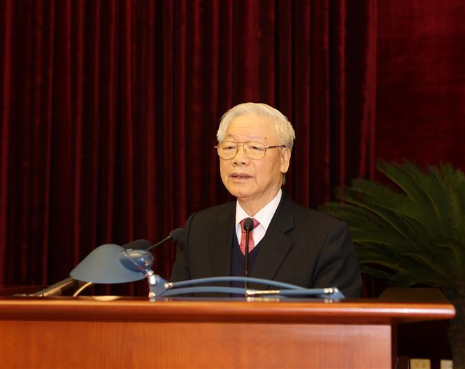 Tổng Bí thư, Chủ tịch nước Nguyễn Phú Trọng phát biểu bế mạc Hội nghị lần thứ 14 Ban Chấp hành Trung ương Đảng khóa XII.