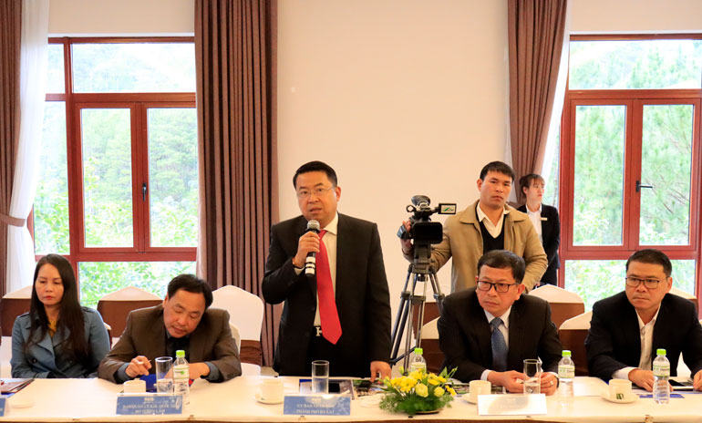 Chủ tịch UBND TP Đà Lạt Tôn Thiện San phát biểu tại lễ công bố dự án