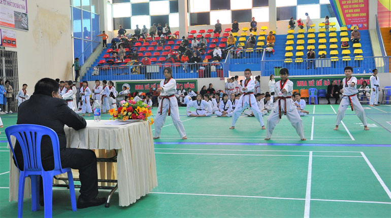 Gần 200 thí sinh Taekwondo tham dự kỳ thi nâng đẳng quốc gia
