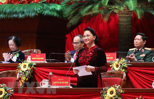 Đồng chí Nguyễn Thị Kim Ngân, Ủy viên Bộ Chính trị, Chủ tịch Quốc hội thay mặt Đoàn Chủ tịch điều hành Đại hội