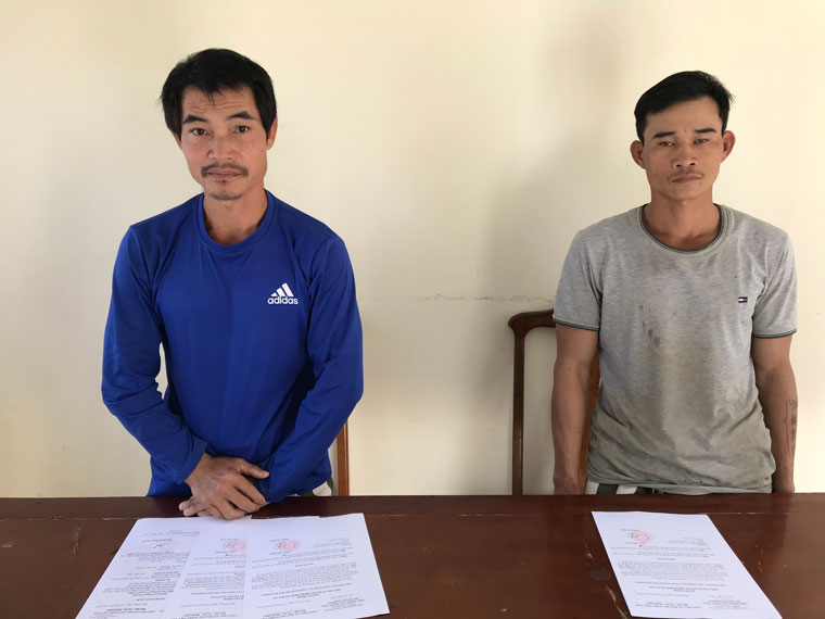 Các đối tượng bị bắt tại cơ quan Công an huyện Đam Rông