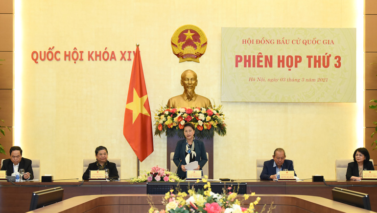 Chủ tịch Quốc hội, Chủ tịch Hội đồng Bầu cử quốc gia Nguyễn Thị Kim Ngân chủ trì Phiên họp