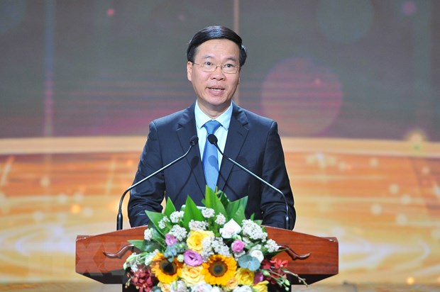 Ủy viên Bộ Chính trị, Thường trực Ban Bí thư Võ Văn Thưởng phát biểu tại buổi lễ