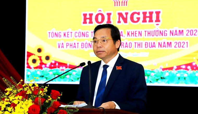 Đồng chí Nguyễn Văn Triệu – Bí thư Thành ủy Bảo Lộc phát biểu chỉ đạo tại hội nghị