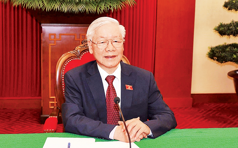 Tổng Bí thư Nguyễn Phú Trọng điện đàm với Tổng thống Liên bang Nga V. Pu-tin