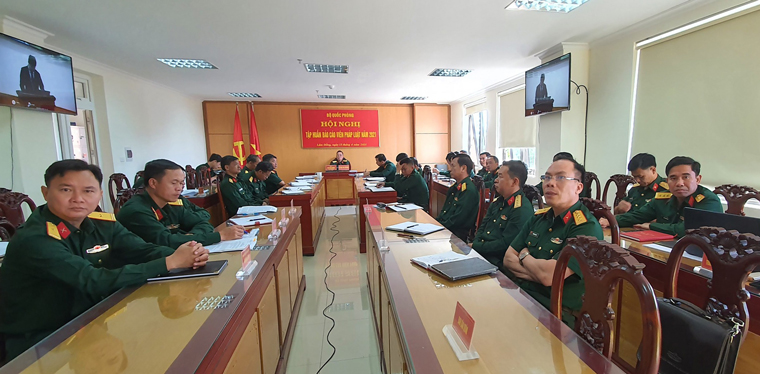 Điểm cầu Bộ Chỉ huy Quân sự tỉnh Lâm Đồng tham gia tập huấn báo cáo viên pháp luật trong quân đội 