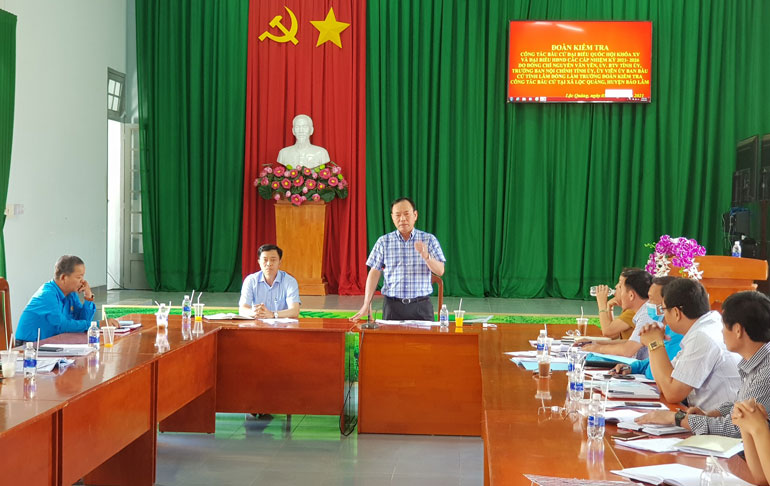 Toàn cảnh buổi kiểm tra bầu cử tại Bảo Lâm và tại xã Lộc Quảng