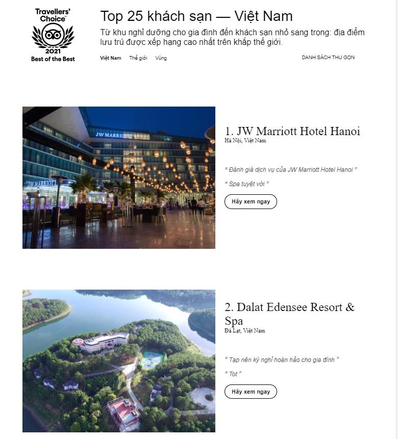 Edensee được bình chọn trong Top 1% khách sạn tốt nhất trên toàn thế giới