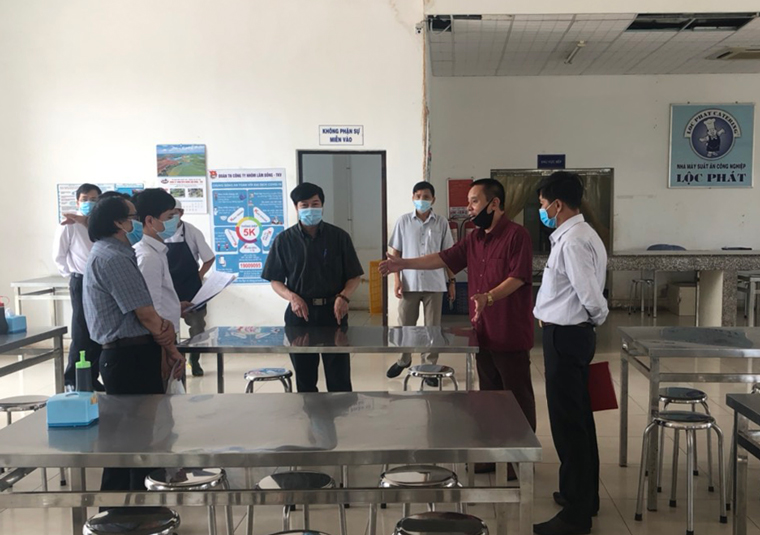 Kiểm tra công tác phòng chống dịch Covid-19 tại Khu Công nghiệp Lộc Sơn