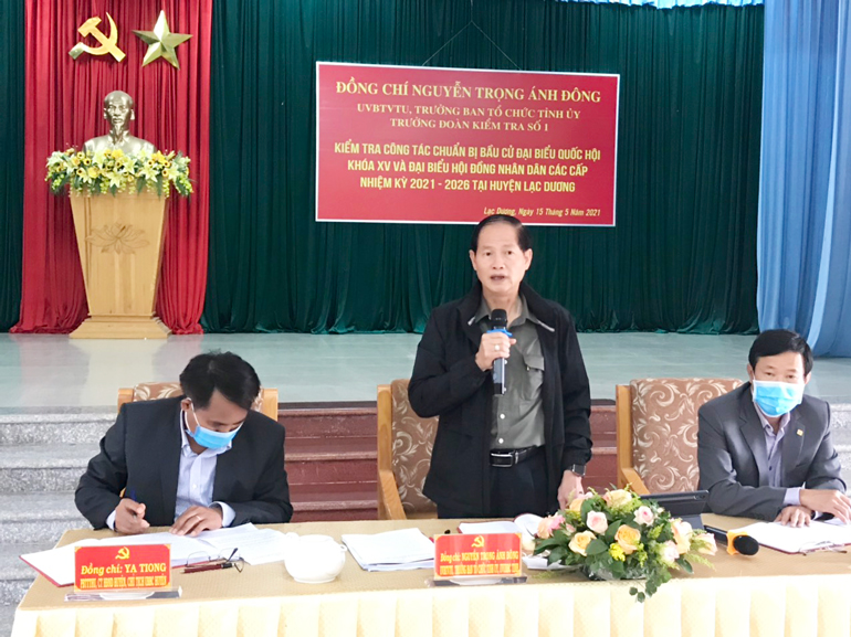 Kiểm tra công tác chuẩn bị bầu cử ĐBQH khóa XV và đại biểu HĐND các cấp nhiệm kỳ 2021 - 2026 tại huyện Lạc Dương