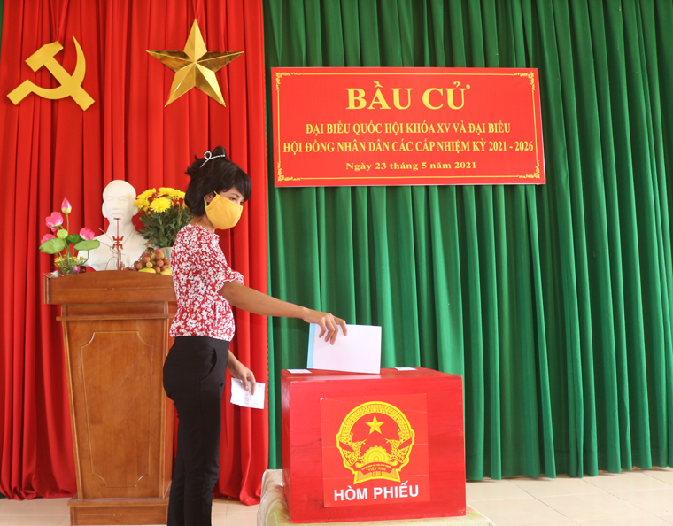 Cử tri Lâm Hà bỏ phiếu bầu cử