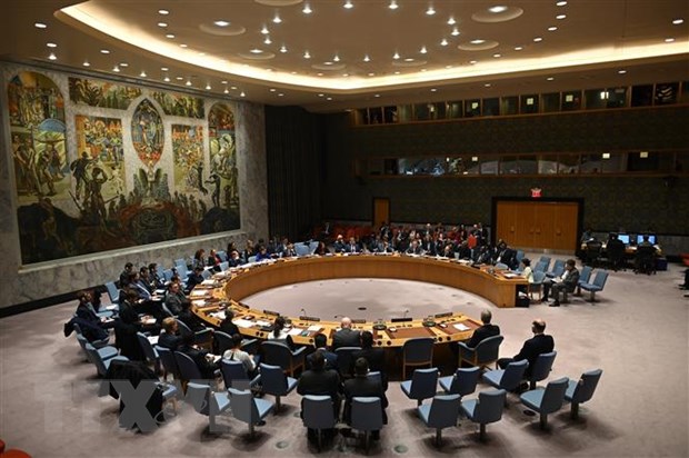 Toàn cảnh phiên họp Hội đồng Bảo an Liên hợp quốc ở New York, Mỹ. 