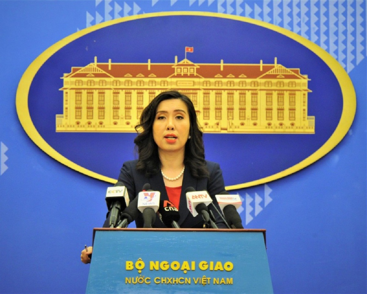 Người phát ngôn Bộ Ngoại giao Việt Nam Lê Thị Thu Hằng phát biểu trước Báo cáo Nhân quyền năm 2020 của Bộ Ngoại giao Hoa Kỳ. Ảnh KT.