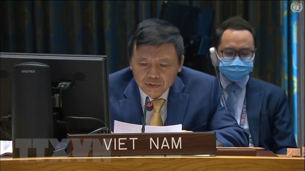 Đại sứ Đặng Đình Quý - Trưởng Phái đoàn đại diện Việt Nam tại Liên hợp quốc phát biểu tại cuộc họp