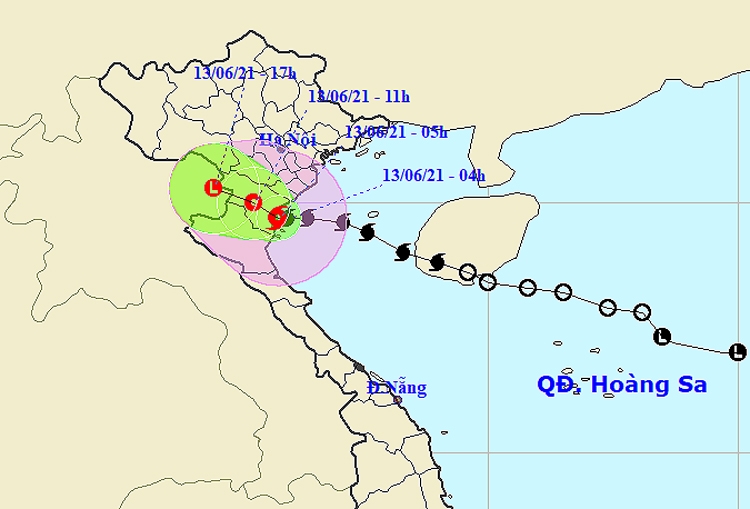 Bão số 2 đổ bộ vào đất liền trên khu vực Thái Bình đến phía Bắc Nghệ An