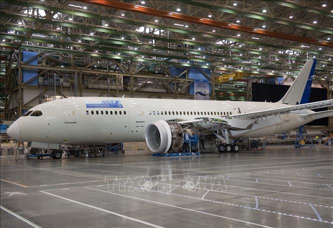 Máy bay Boeing 787 Dreamliner tại nhà máy của Boeing ở Everett, Washington, Mỹ. 