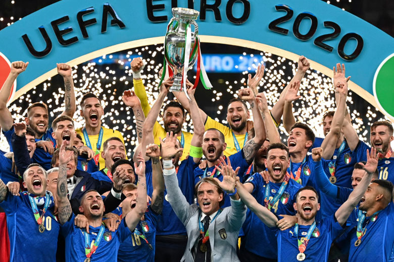 Đội Italia vô địch Vòng chung kết UEFA Euro 2020. Đây là lần thứ 2 Italia giành danh hiệu vô địch giải đấu này sau lần thứ nhất năm 1968. Ảnh: Internet