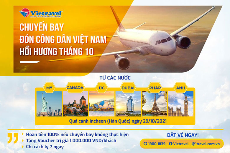 Vietravel được phép tổ chức đưa công dân Việt Nam hồi hương trong tháng 10