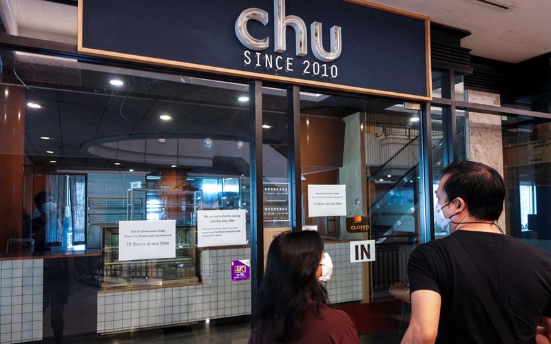Một nhà hàng ở Bangkok, Thái Lan buộc phải đóng cửa do ảnh hưởng của dịch Covid-19