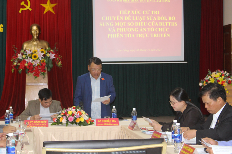 Đoàn ĐBQH khóa XV tỉnh Lâm Đồng tiếp xúc cử tri khối nội chính