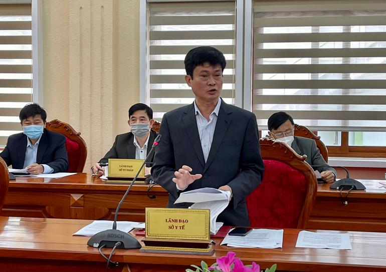 Ông Nguyễn Đức Thuận –Giám đốc Sở Y tế Lâm Đồng báo cáo cập nhật tình hình dịch Covid-19 tại địa phương