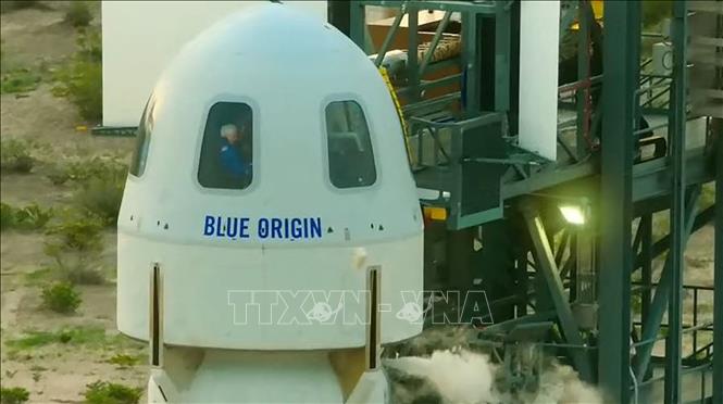 Tàu vũ trụ New Shepard của công ty Blue Origin tại Van Horn, Texas, Mỹ