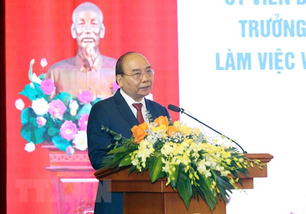 Chủ tịch nước Nguyễn Xuân Phúc phát biểu. (Ảnh: Phạm Kiên/TTXVN)