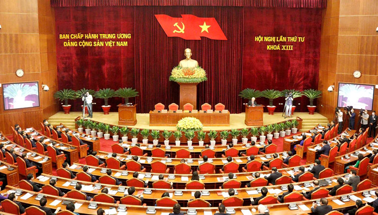 Hội nghị lần thứ tư Ban Chấp hành Trung ương Đảng khoá XIII bế mạc vào sáng 7/10. Ảnh: dangcongsan.vn