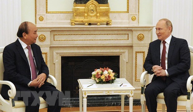 Chủ tịch nước Nguyễn Xuân Phúc hội đàm với Tổng thống Nga Vladimir Putin.