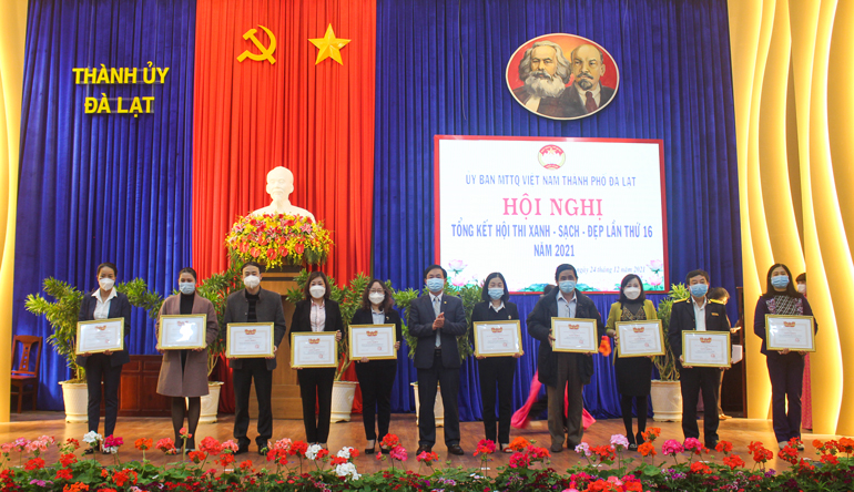 Các tập thể, cá nhân nhận giải hội thi xanh – sạch – đẹp thành phố Đà Lạt lần thứ 16 năm 2021