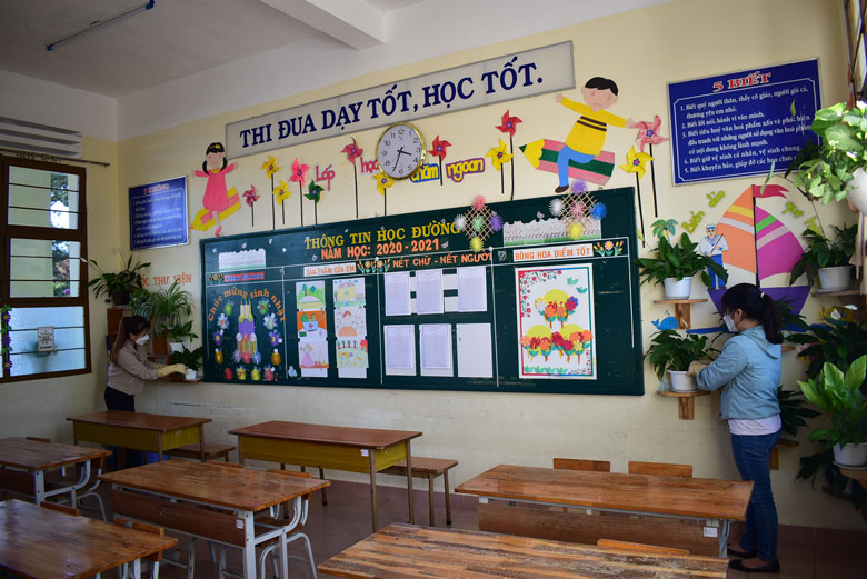 Đà Lạt: Học sinh học trực tiếp, các trường tiểu học phòng dịch nghiêm ngặt