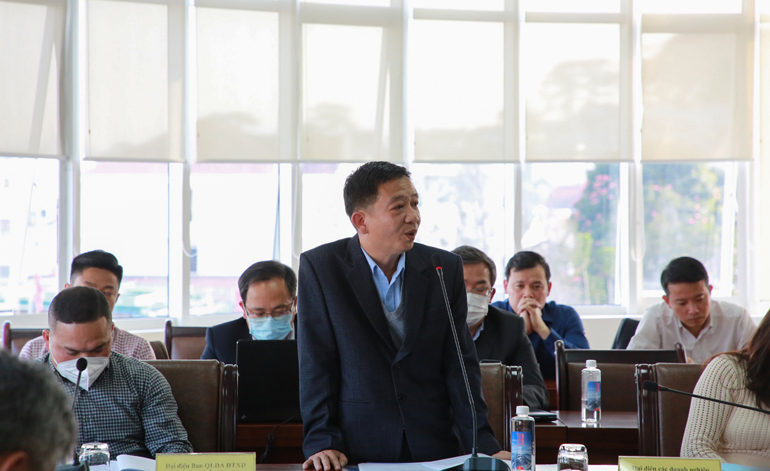 Đại diện Công ty cổ phần khoáng sản và vật liệu xây dựng tỉnh Lâm Đồng kiến nghị tỉnh quan tâm cân đối giữa quy hoạch khoáng sản với nhu cầu về vật liệu xây dựng để cân bằng thị trường vật liệu