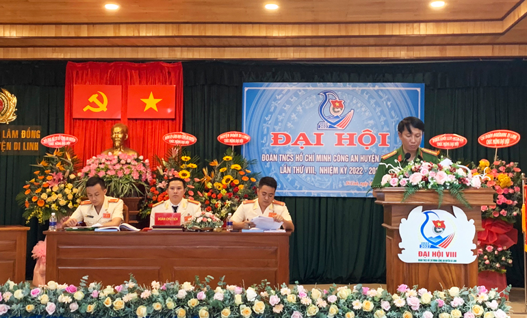 Di Linh tổ chức Đại hội điểm Đoàn TNCS Hồ Chí Minh Công an huyện lần thứ VIII