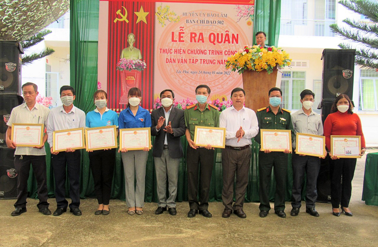 Bảo Lâm: Ra quân thực hiện công tác dân vận tập trung năm 2022 tại xã Lộc Phú