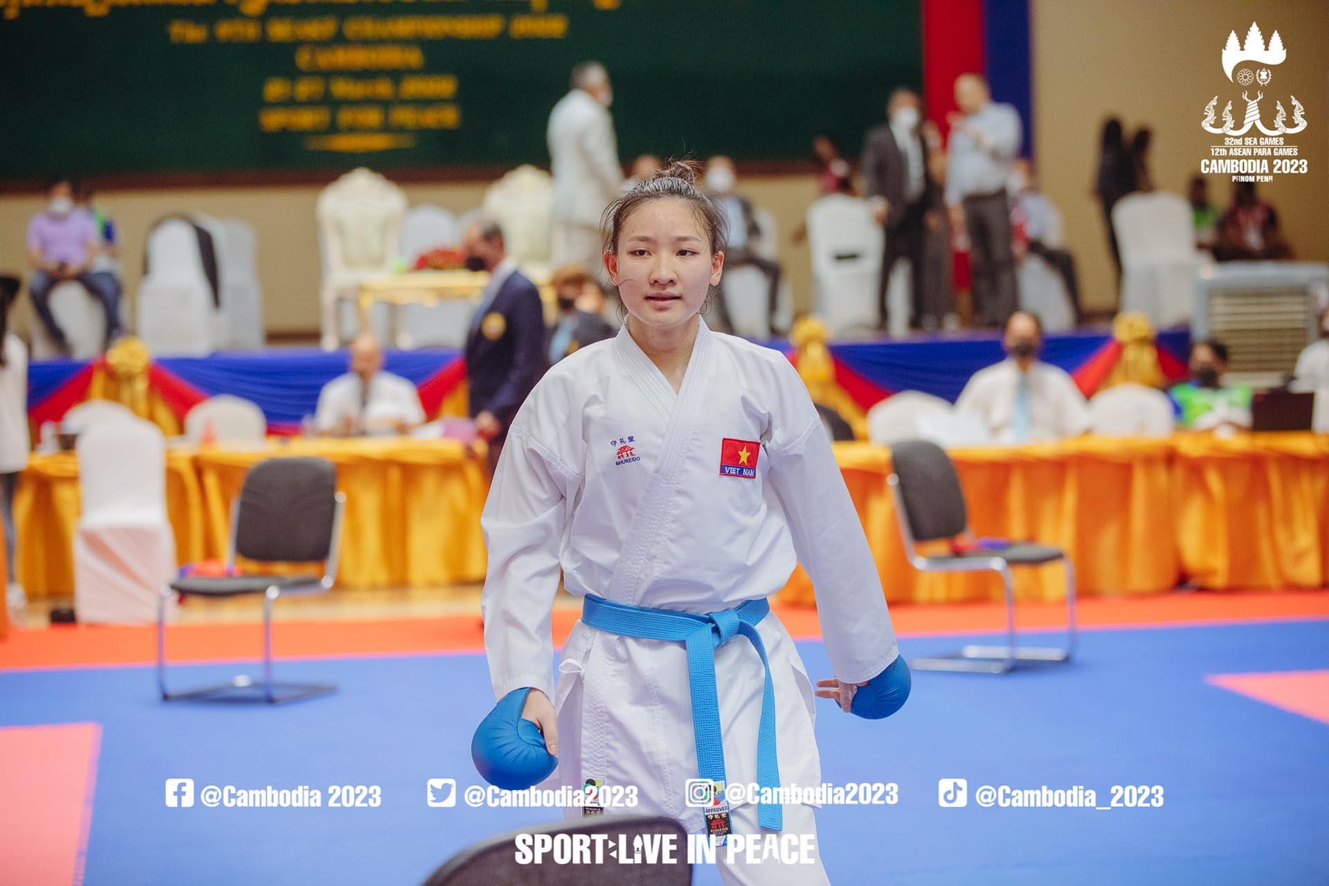 Hoàng Thị Mỹ Tâm mang về huy chương Vàng tại Giải vô địch karate Đông Nam Á 2022.